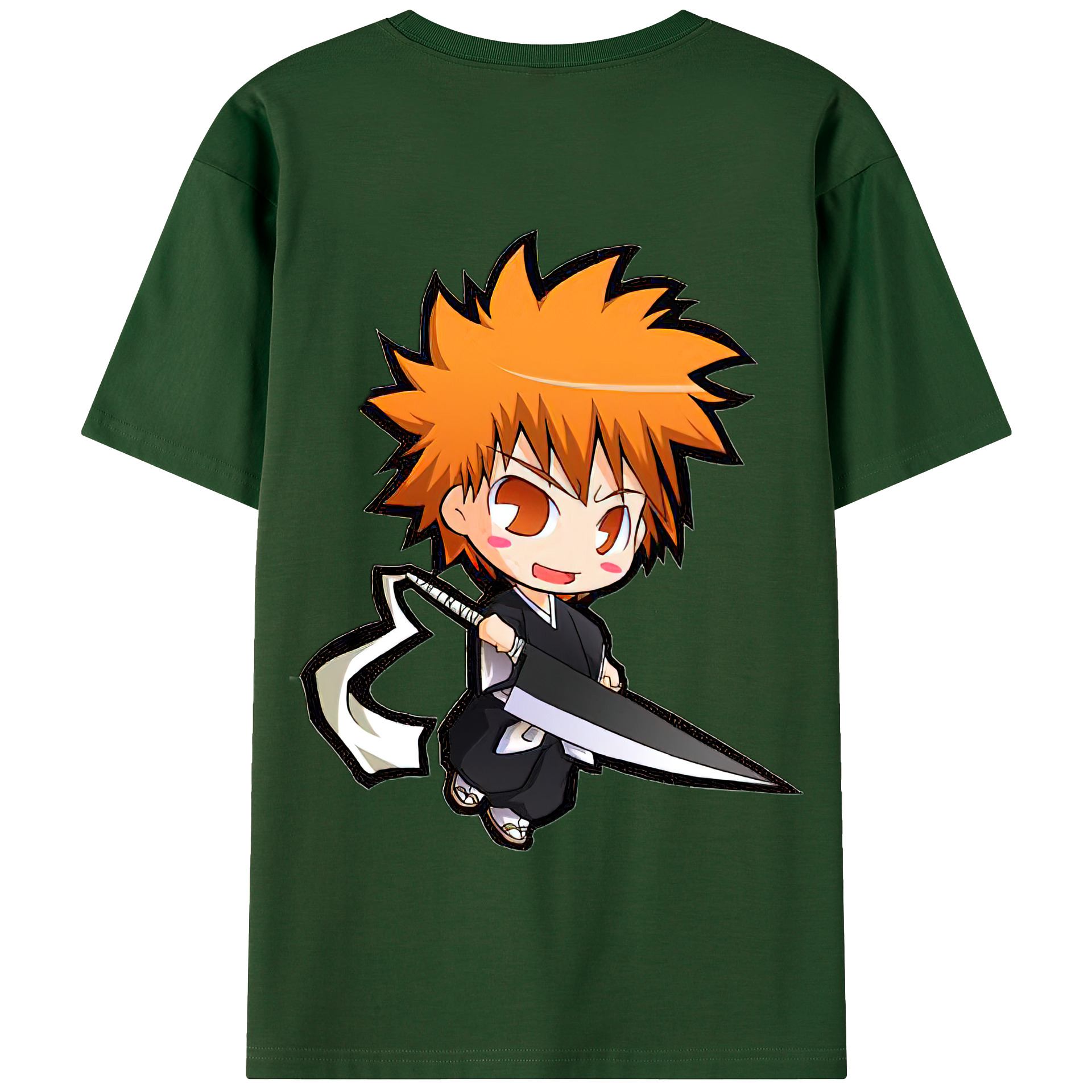 （画像用） ブリーチ 黒崎一護（くろさき いちご）BLEACH Kurosaki Ichigo 綿100％半袖Tシャツ（背面プリント）
